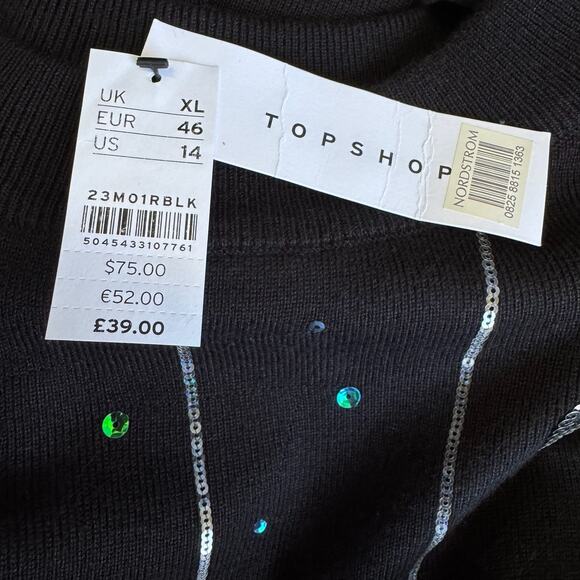 NWT TOPSHOP Black Sequin Nutcracker Christmas Jumper Not So Ugly Sweater - Picture 7 of 7